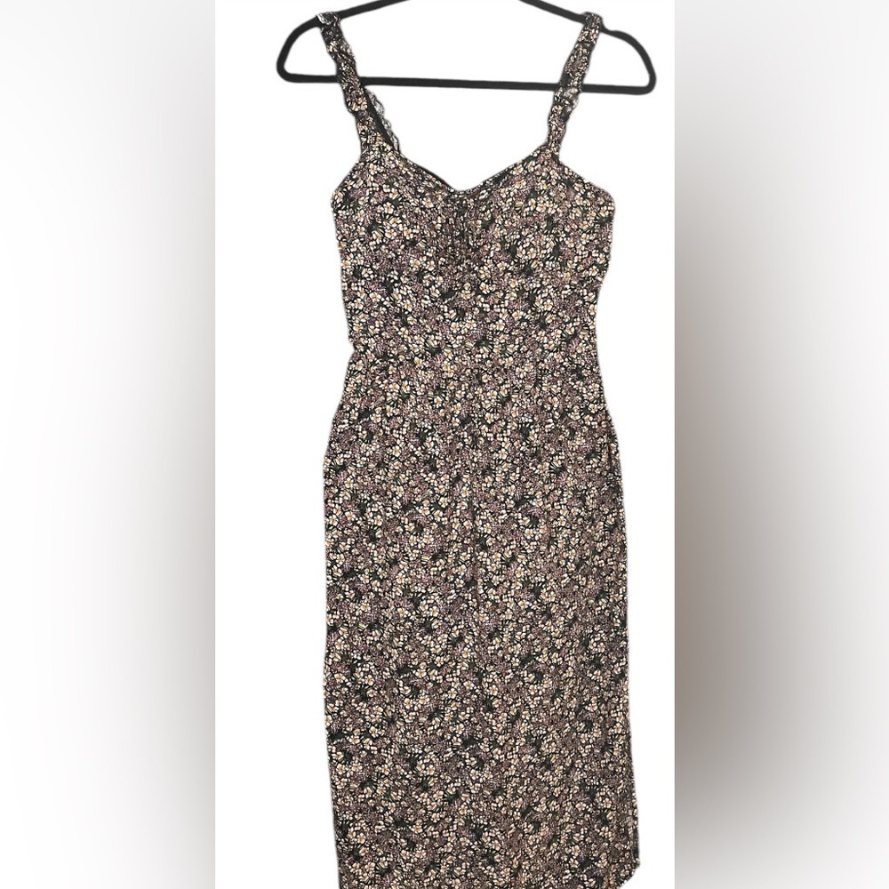AUW Gold and Brown Sequin Sheath Midi Dress